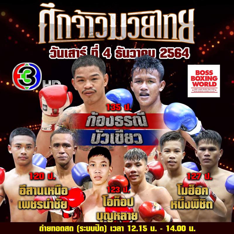 สรุปผลมวย ศึกจ้าวมวยไทย ประจำวันเสาร์ที่ 4/12/2564