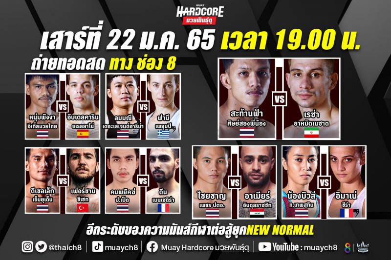 สรุปผลมวย มวยฮาร์ดคอร์ มวยพันธุ์ดุ ประจำวันเสาร์ที่ 22/1/2565