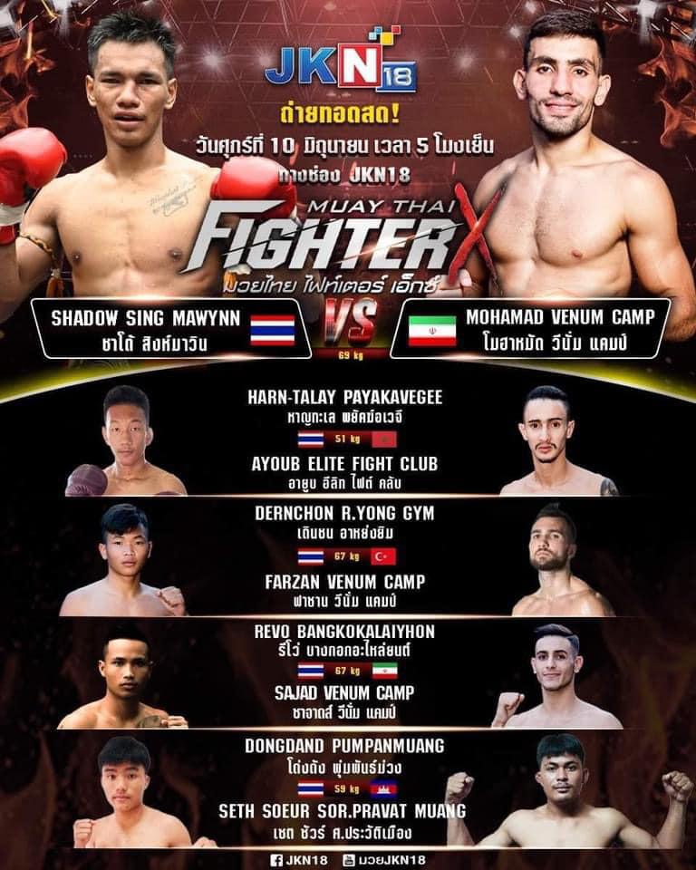 สรุปผลมวย ศึกมวยไทย Fighter X ประจำวันศุกร์ที่ 10/6/2565
