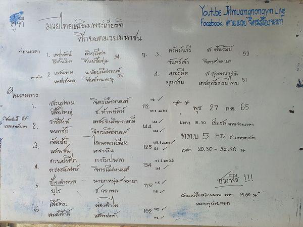 สรุปผลมวย ศึกยอดมวยมหาชน ประจำวันพุธที่ 27/7/2565