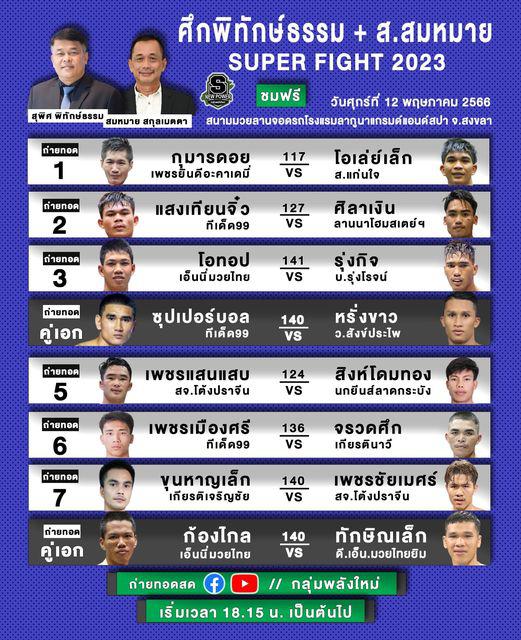 สรุปผลมวย ศึกพิทักษ์ธรรม+ส.สมหมาย ประจำวันศุกร์ที่ 12/5/2566