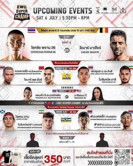 สรุปผลมวย LUMPINEE WORLD CHAMPIONSHIP SUPER CHAMP ประจำวันเสาร์ที่ 6/7/2567