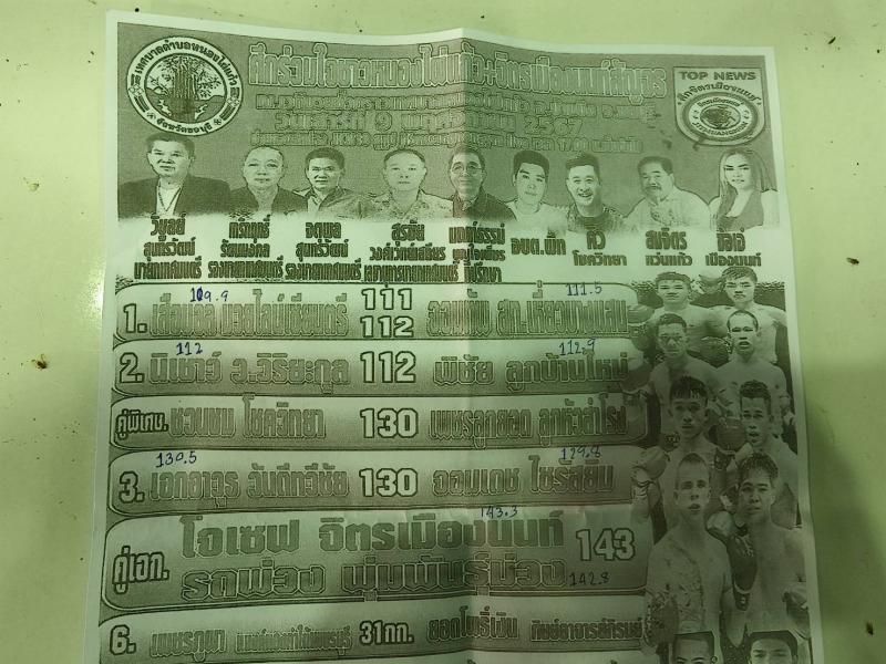 สรุปผลมวย ศึกจิตรเมืองนนท์ ประจำวันเสาร์ที่ 9/11/2567