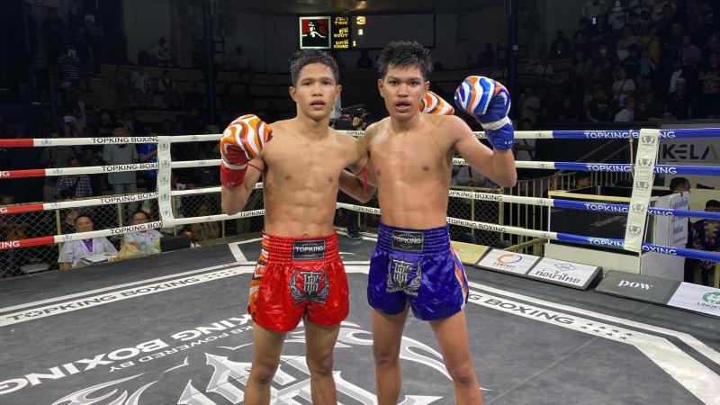 คู่แรก คู่ที่ 1 พิกัด 113 ปอนด์ กล้าศึก ยูโสบคาน ต.ละจู ...เสมอ... เพชรดำ บี.เอส.มวยไทย