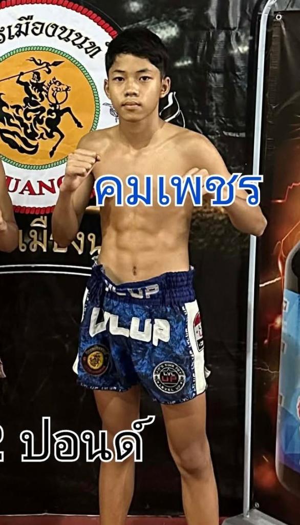 นักชกมุมน้ำเงิน คมเพชร พี.เอ็ม.ซี วันชัยมวยไทย คมเพชร พี.เอ็ม.ซี วันชัยมวยไทย
